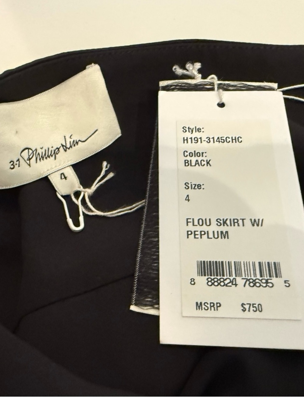 NWT 3.1 Phillip Lim Flou black layered full maxi skirt with peplum, 4/2 - Picture 6 of 7